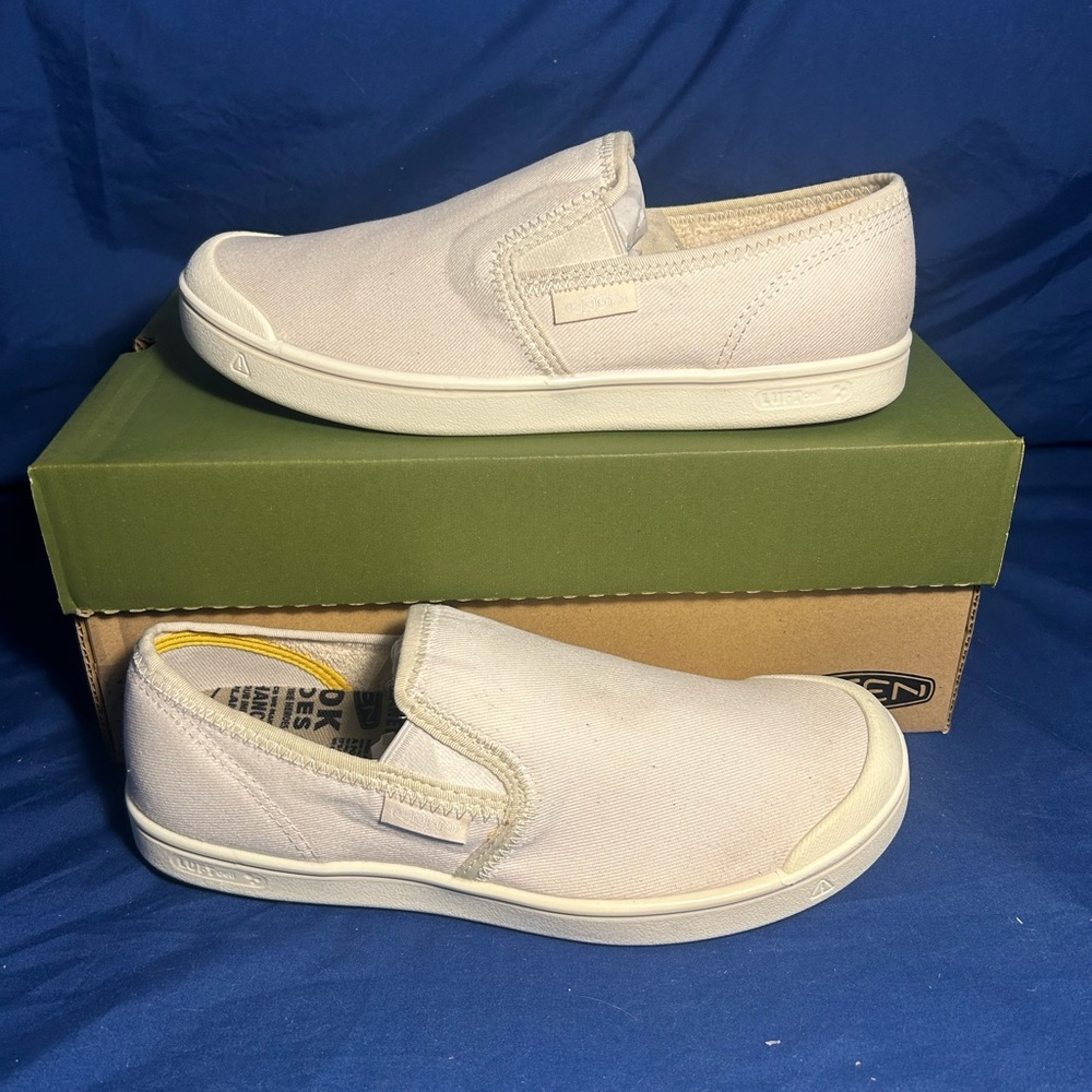 Keen- ELDON SLIP ON M NATURAL CANVAS/STAR WHITE, men SW